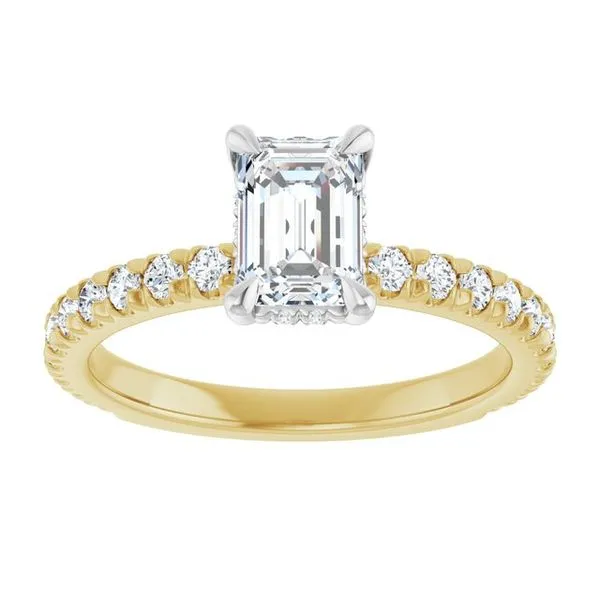 Claw-Prong Hidden Halo-Style Engagement Ring Image 3 Hudson Valley Goldsmith New Paltz, NY
