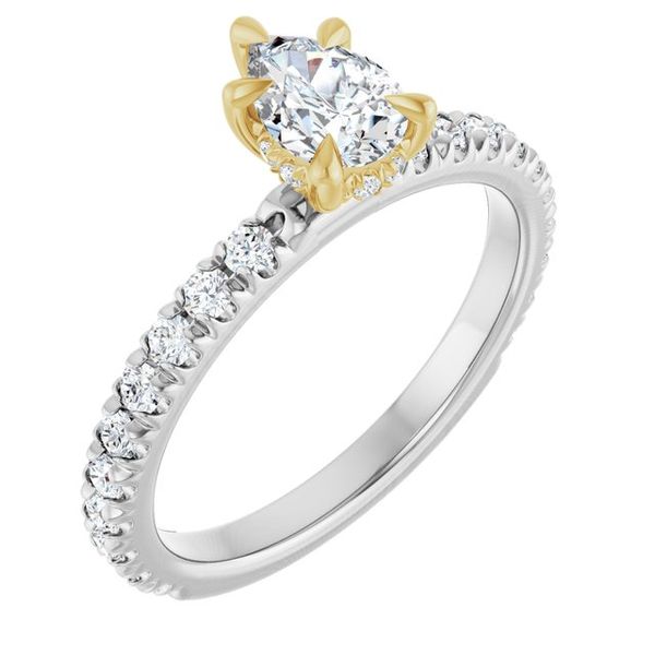 Claw-Prong Hidden Halo-Style Engagement Ring
