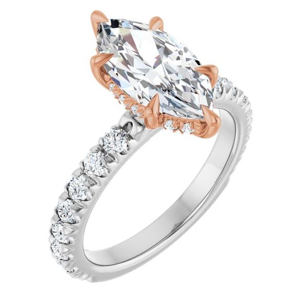 Claw-Prong Hidden Halo-Style Engagement Ring