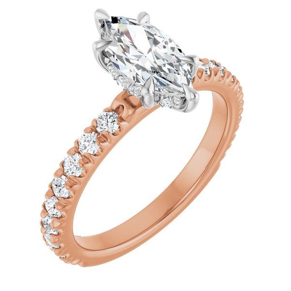 Claw-Prong Hidden Halo-Style Engagement Ring