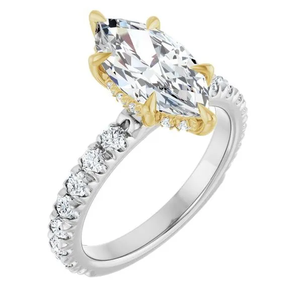 Claw-Prong Hidden Halo-Style Engagement Ring Northwood Jewelers Northwood, OH