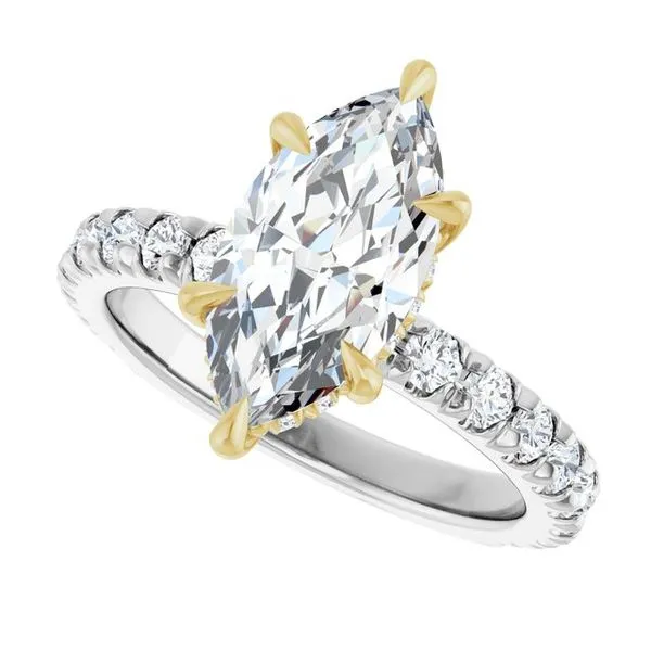 Claw-Prong Hidden Halo-Style Engagement Ring Image 5 Northwood Jewelers Northwood, OH