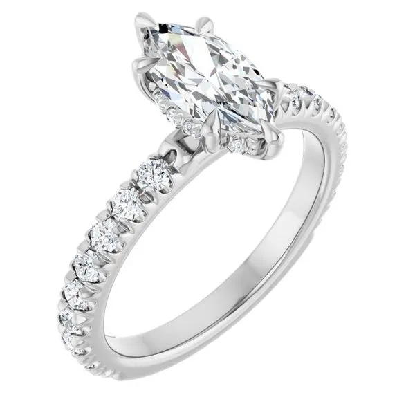 Claw-Prong Hidden Halo-Style Engagement Ring JF Jones Jewelers Rochester, NY