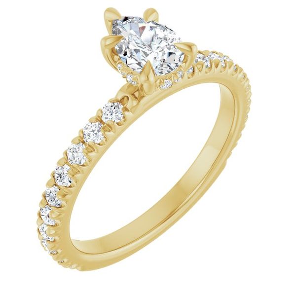 Claw-Prong Hidden Halo-Style Engagement Ring