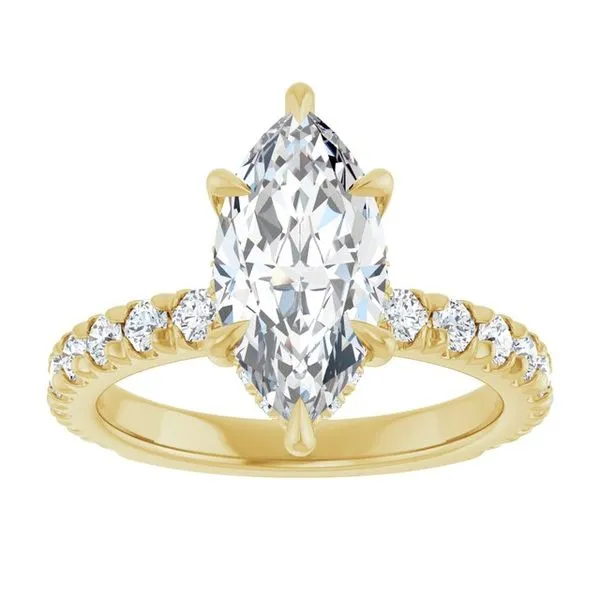 Claw-Prong Hidden Halo-Style Engagement Ring Image 3 J. West Jewelers Round Rock, TX