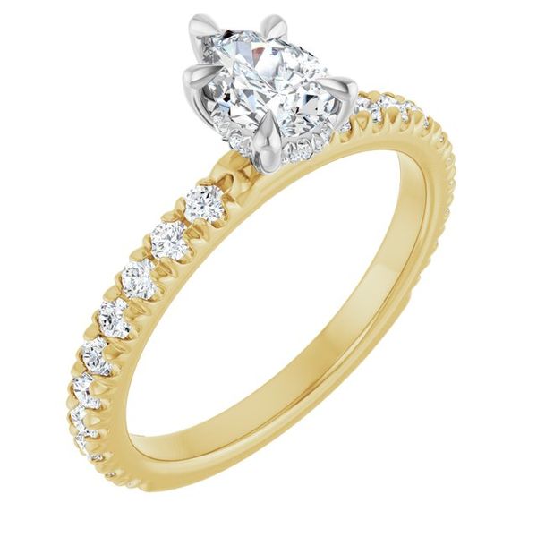 Claw-Prong Hidden Halo-Style Engagement Ring