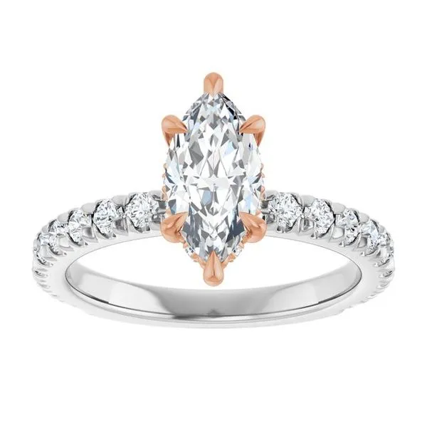 Claw-Prong Hidden Halo-Style Engagement Ring Image 3 Hudson Valley Goldsmith New Paltz, NY