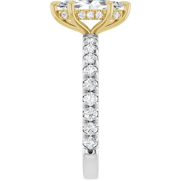 Claw-Prong Hidden Halo-Style Engagement Ring Image 4 Hudson Valley Goldsmith New Paltz, NY