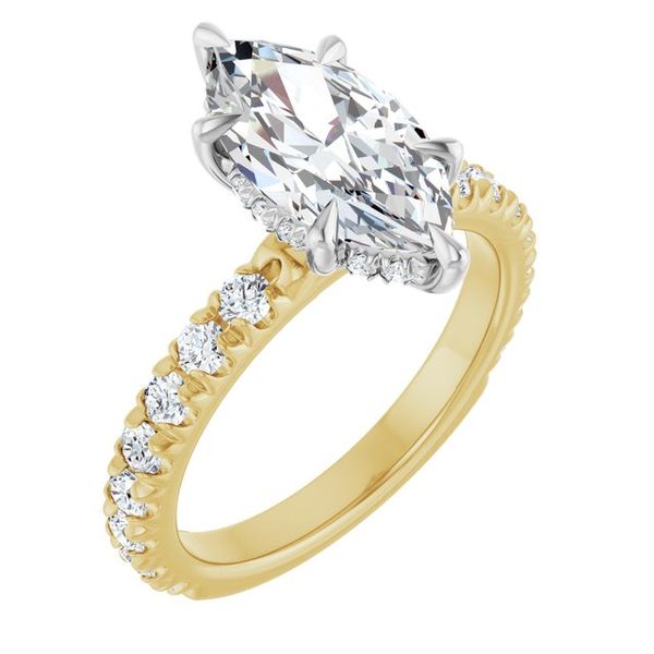 Claw-Prong Hidden Halo-Style Engagement Ring