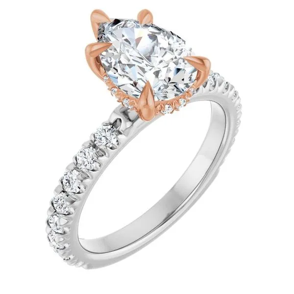 Claw-Prong Hidden Halo-Style Engagement Ring JF Jones Jewelers Rochester, NY
