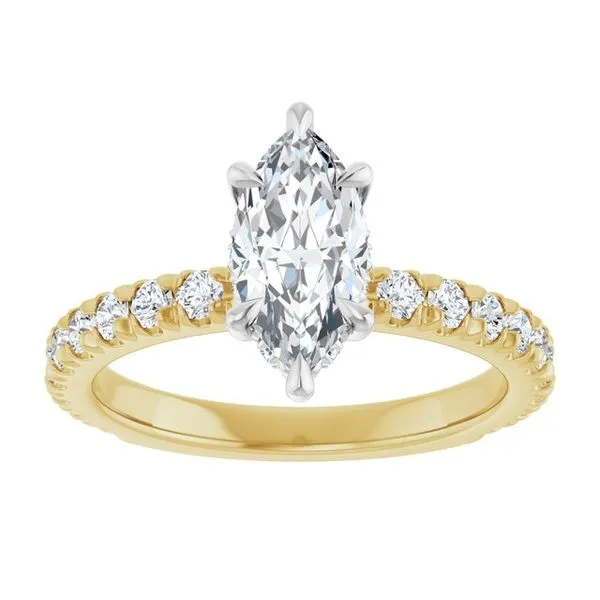 Claw-Prong Hidden Halo-Style Engagement Ring Image 3 Don's Jewelry & Design Washington, IA