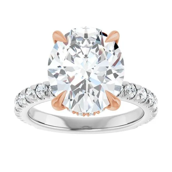 Claw-Prong Hidden Halo-Style Engagement Ring Image 3 Hudson Valley Goldsmith New Paltz, NY