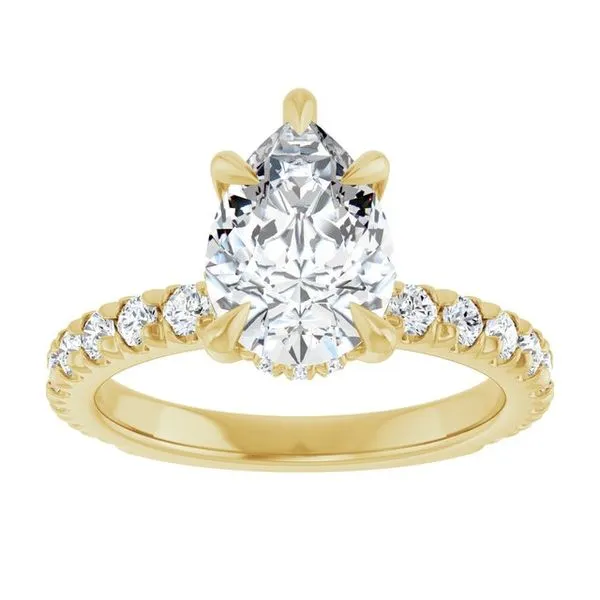 Claw-Prong Hidden Halo-Style Engagement Ring Image 3 Northwood Jewelers Northwood, OH