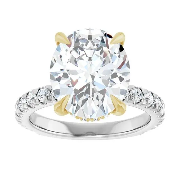 Claw-Prong Hidden Halo-Style Engagement Ring Image 3 J. West Jewelers Round Rock, TX