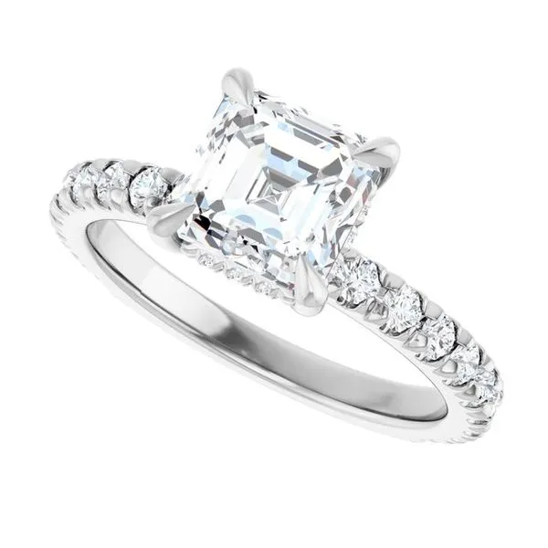 Claw-Prong Hidden Halo-Style Engagement Ring Image 5 Northwood Jewelers Northwood, OH