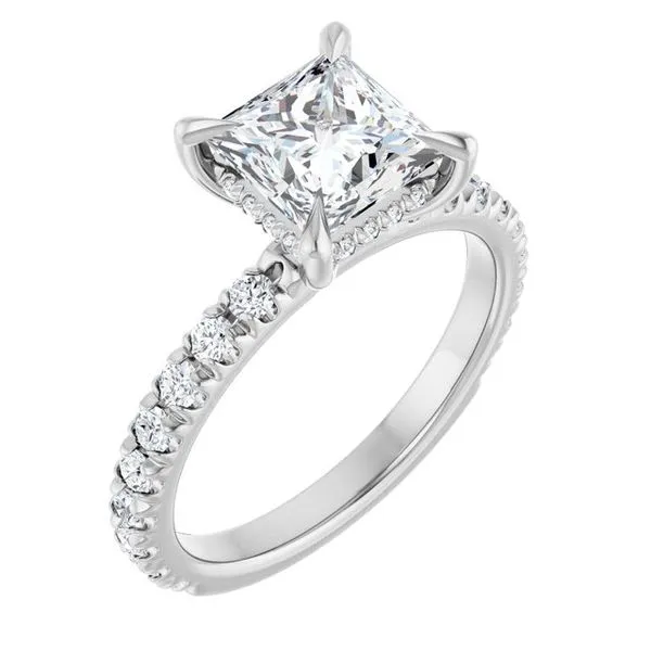 Claw-Prong Hidden Halo-Style Engagement Ring JF Jones Jewelers Rochester, NY