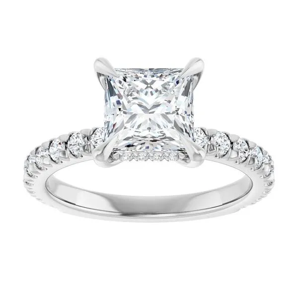Claw-Prong Hidden Halo-Style Engagement Ring Image 3 Berilian Jewelers Folsom, CA