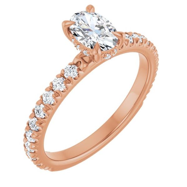 Claw-Prong Hidden Halo-Style Engagement Ring