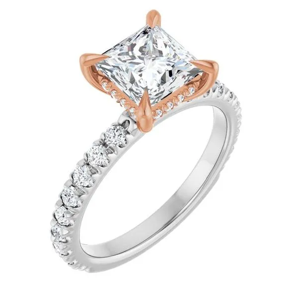 Claw-Prong Hidden Halo-Style Engagement Ring Morin Jewelers Southbridge, MA