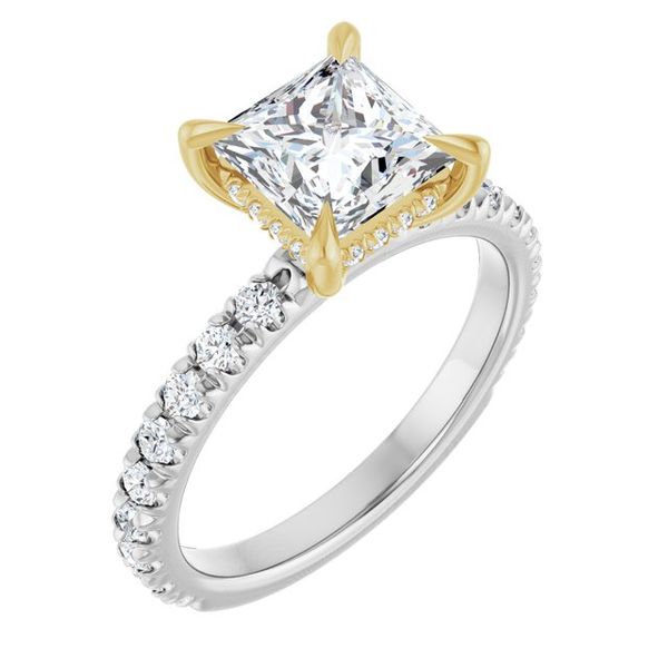 Claw-Prong Hidden Halo-Style Engagement Ring