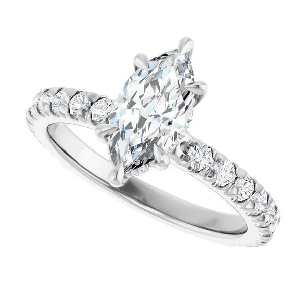 Claw-Prong Hidden Halo-Style Engagement Ring Image 5 Hudson Valley Goldsmith New Paltz, NY