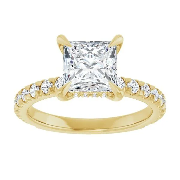 Claw-Prong Hidden Halo-Style Engagement Ring Image 3 The Jewelry Source El Segundo, CA