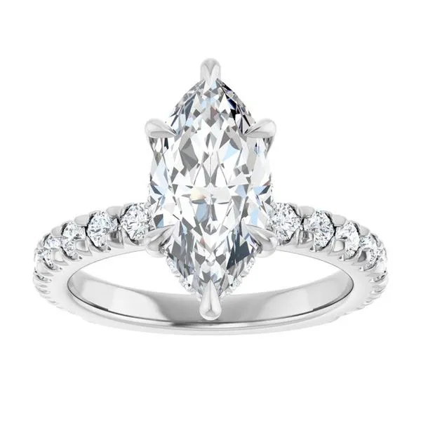Claw-Prong Hidden Halo-Style Engagement Ring Image 3 House of Silva Wooster, OH