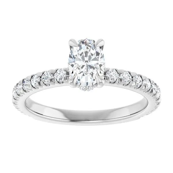 Claw-Prong Hidden Halo-Style Engagement Ring Image 3 Don's Jewelry & Design Washington, IA