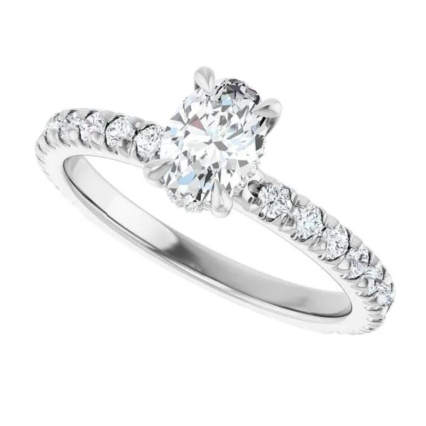 Claw-Prong Hidden Halo-Style Engagement Ring Image 5 Don's Jewelry & Design Washington, IA