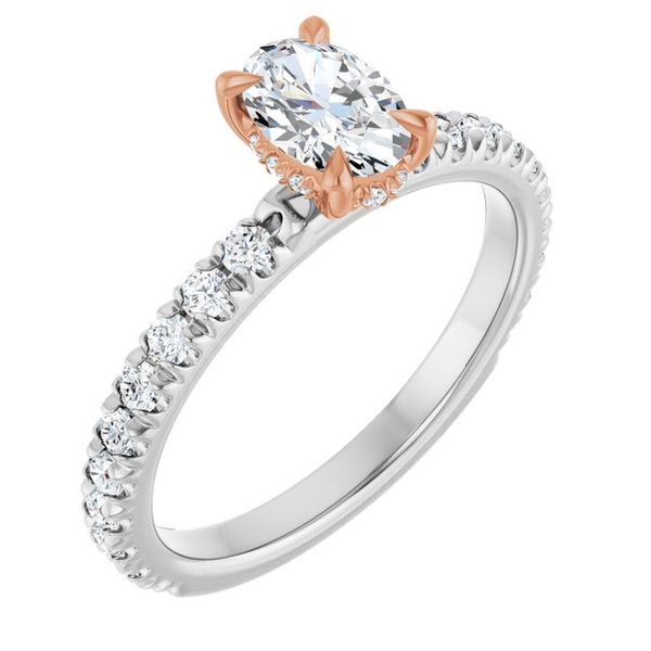 Claw-Prong Hidden Halo-Style Engagement Ring
