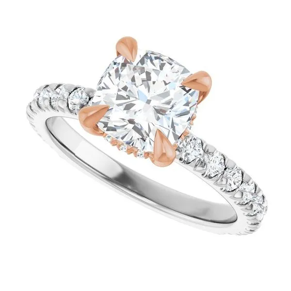 Claw-Prong Hidden Halo-Style Engagement Ring Image 5 The Jewelry Source El Segundo, CA