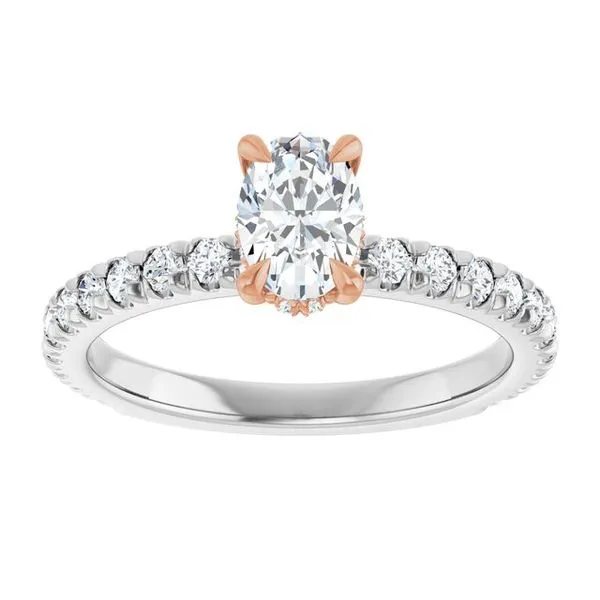 Claw-Prong Hidden Halo-Style Engagement Ring Image 3 Don's Jewelry & Design Washington, IA