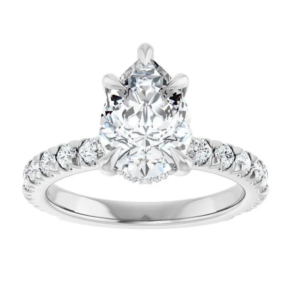 Claw-Prong Hidden Halo-Style Engagement Ring Image 3 Hudson Valley Goldsmith New Paltz, NY