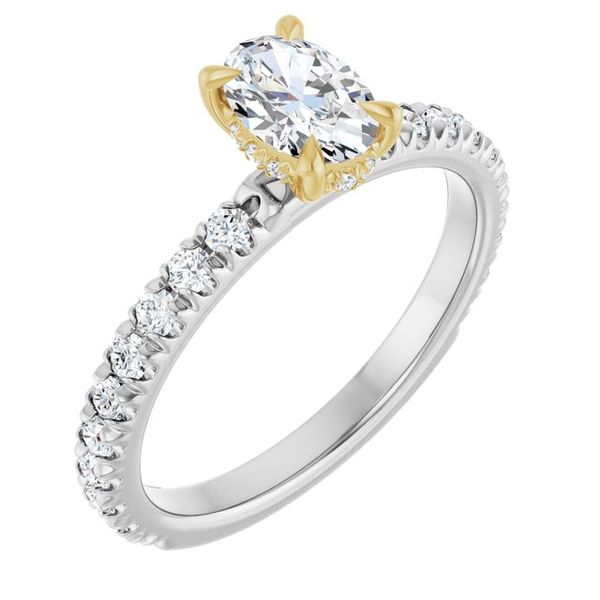 Claw-Prong Hidden Halo-Style Engagement Ring
