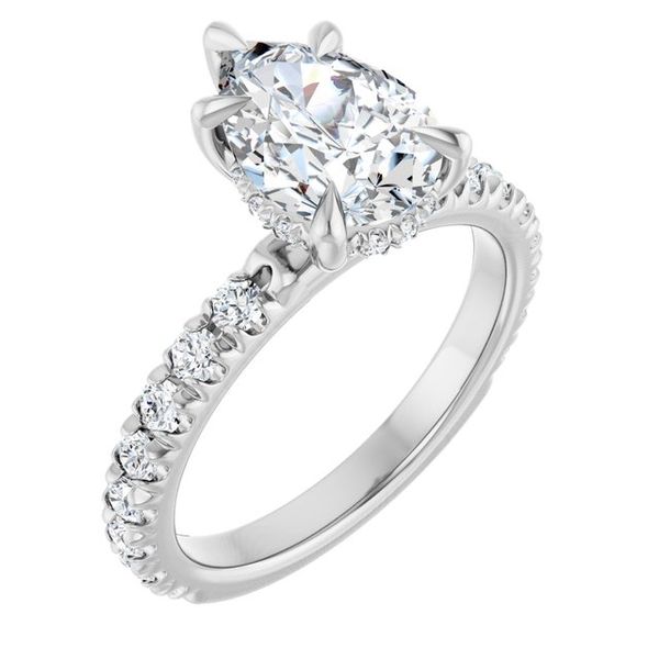 Claw-Prong Hidden Halo-Style Engagement Ring