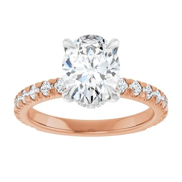 Claw-Prong Hidden Halo-Style Engagement Ring Image 3 Don's Jewelry & Design Washington, IA