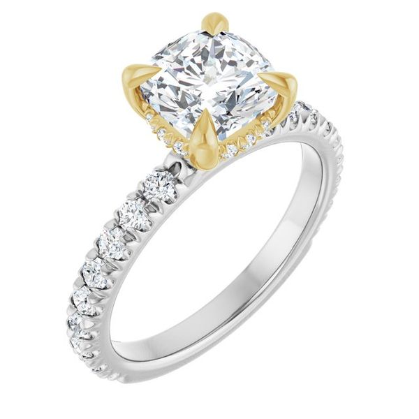 Claw-Prong Hidden Halo-Style Engagement Ring