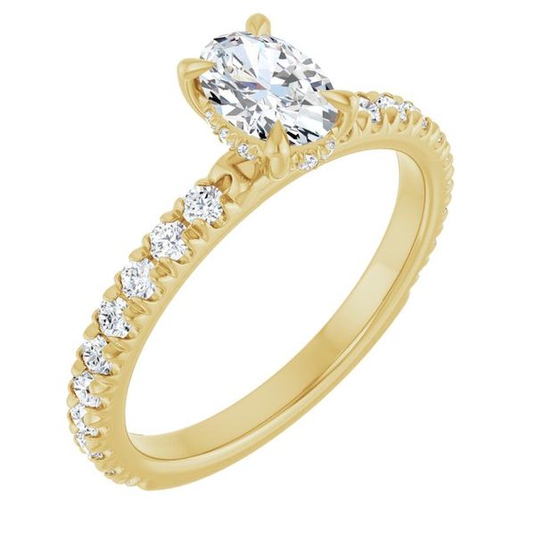 Claw-Prong Hidden Halo-Style Engagement Ring