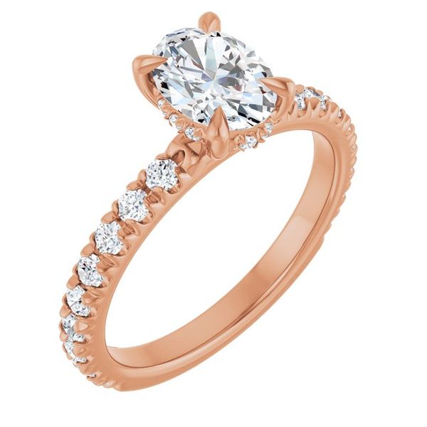 Claw-Prong Hidden Halo-Style Engagement Ring