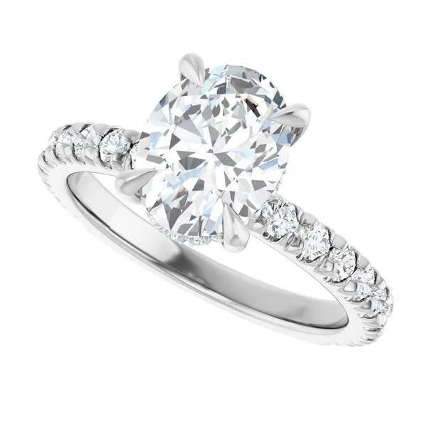 Claw-Prong Hidden Halo-Style Engagement Ring Image 5 Vulcan's Forge LLC KANSAS CITY, MO