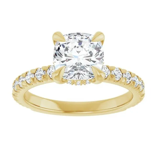 Claw-Prong Hidden Halo-Style Engagement Ring Image 3 J. West Jewelers Round Rock, TX