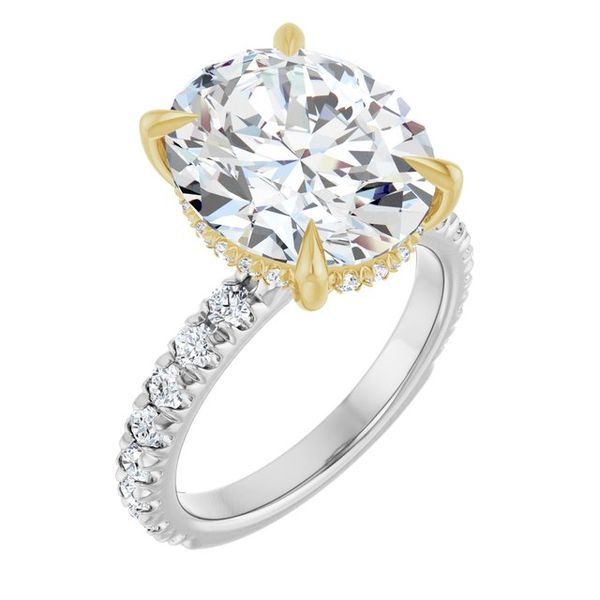 Claw-Prong Hidden Halo-Style Engagement Ring