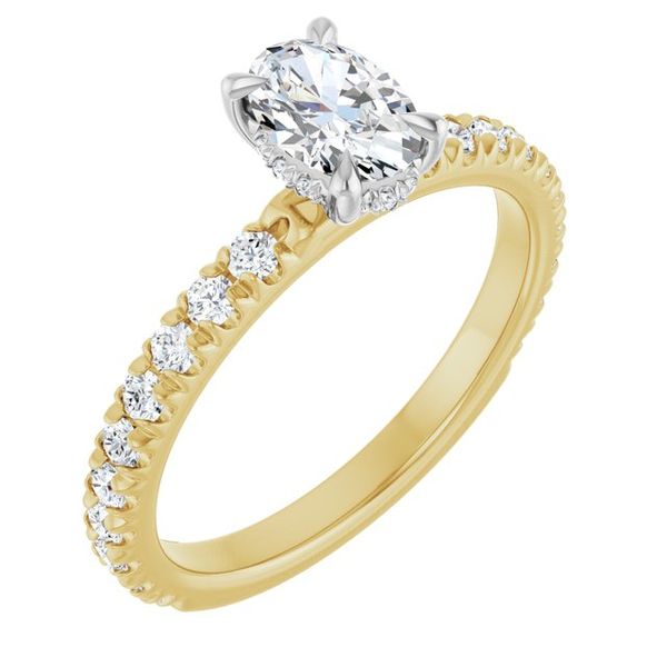 Claw-Prong Hidden Halo-Style Engagement Ring