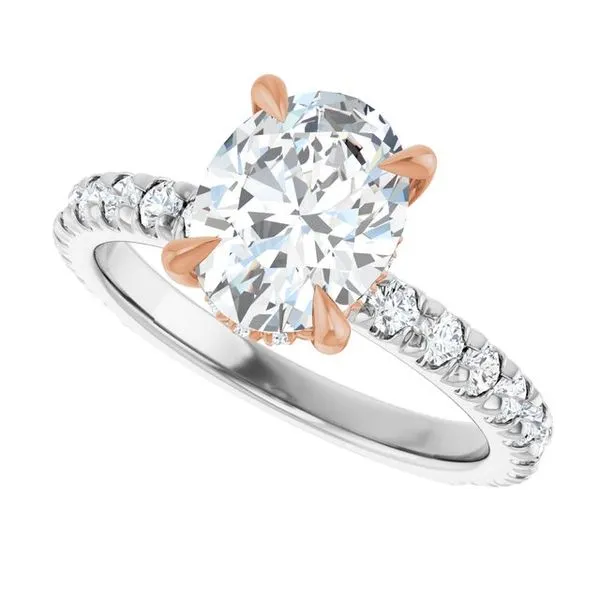 Claw-Prong Hidden Halo-Style Engagement Ring Image 5 J. West Jewelers Round Rock, TX