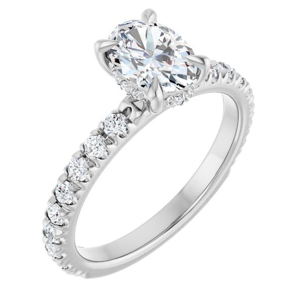 Claw-Prong Hidden Halo-Style Engagement Ring