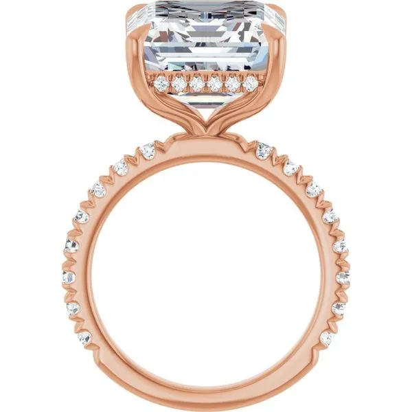 Claw-Prong Hidden Halo-Style Engagement Ring Image 2 Hudson Valley Goldsmith New Paltz, NY