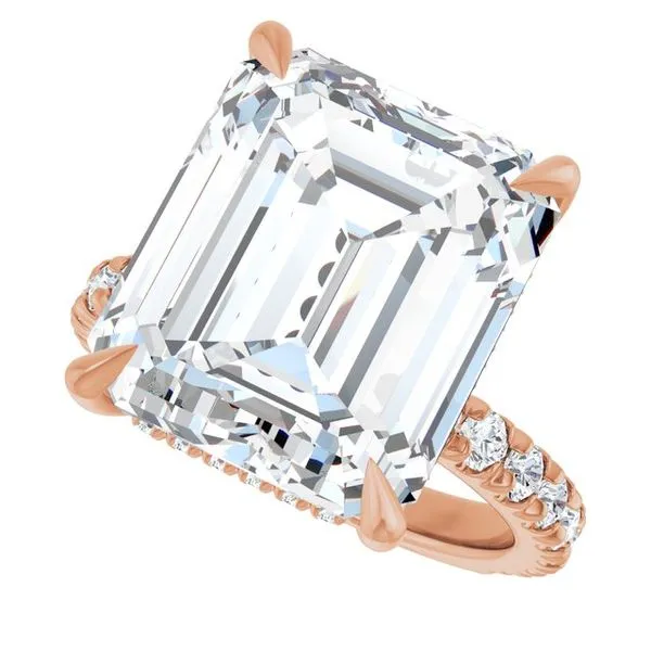 Claw-Prong Hidden Halo-Style Engagement Ring Image 5 Hudson Valley Goldsmith New Paltz, NY