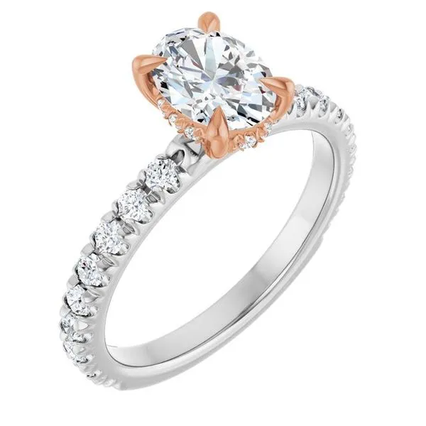 Claw-Prong Hidden Halo-Style Engagement Ring