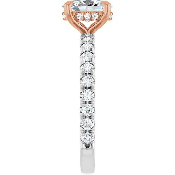 Claw-Prong Hidden Halo-Style Engagement Ring Image 4 Hudson Valley Goldsmith New Paltz, NY