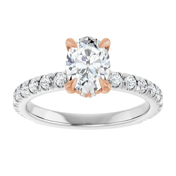 Claw-Prong Hidden Halo-Style Engagement Ring Image 3 Hudson Valley Goldsmith New Paltz, NY